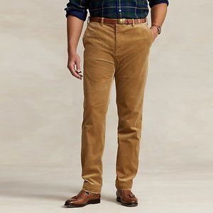 Polo Ralph Lauren Corduroy Pants Stretch Classic Fit Brown Cotton Mens Sz 44x32